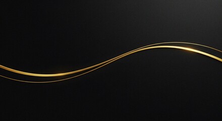 Poster - Golden Swirls on Black Elegant Abstract for Creative Projects