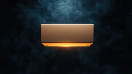 Poster - Mystical Light Box with Smoke and Dark Background
