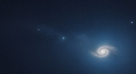 Poster - Cosmic Spiral Galaxy and Stellar Nebula in Deep Space
