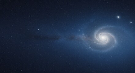 Poster - Spiral Galaxy in Deep Space with Stars and Dust