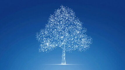 Poster - Artistic tree icon concept visualizing the quantum crypto network featuring a unique representation of connections