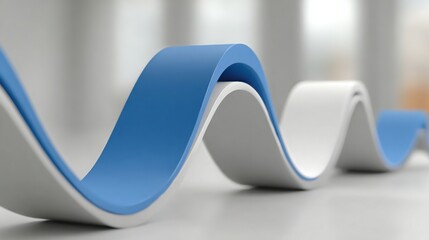 Poster - Striking blue and white quantum liquidity pulse icon concept showcasing waveform representations of financial data insights