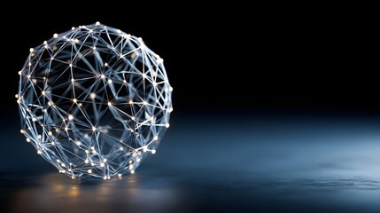 Poster - A sphere of interconnected lines and glowing points.