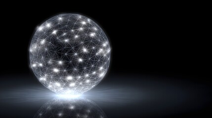 Poster - Abstract sphere with interconnected points.