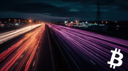 Poster - Fast-paced highway concept symbolizing efficient transaction acceleration in digital finance and modern trading systems
