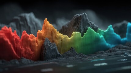Poster - Rainbow quantum volatility map icon concept highlighting heatmap visualization for advanced data analytics interpretation