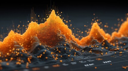 Poster - 3d quantum volatility map icon concept depicting heatmap visualization for comprehensive data analytics and insights