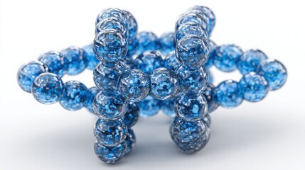 Poster - Stunning visual of a blue crystal representing quantum wallet mesh concept and its interconnected financial systems