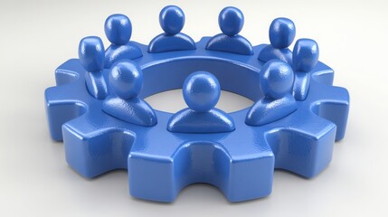 Poster - Central hub concept icon representing a group of innovators collaborating in a strategic innovation hub environment