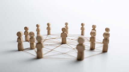 Poster - Minimal network graphic representing a group collaborating for team-driven expansion and strategic growth initiatives