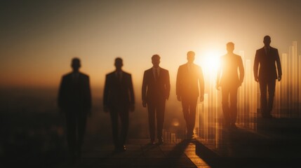 Poster - Group of diverse individuals forming an echelon formation symbolizing team growth and collaboration in business