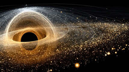 Poster - A swirling depiction of a black hole's gravitational pull.