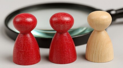 Poster - Conceptual visualization of a magnet and wooden figure representing team tracking and innovative development tools