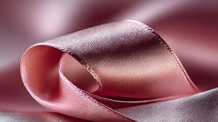 Poster - Close-up view of a draped satin ribbon.