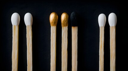 Poster - A series of matches with contrasting tips.