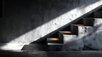Poster - Concrete steps with dramatic shadows.