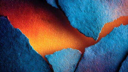 Poster - Fractured surface with vibrant color transitions.
