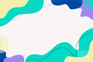 Wall Mural - Abstract geometric background template with colorful wave shapes.