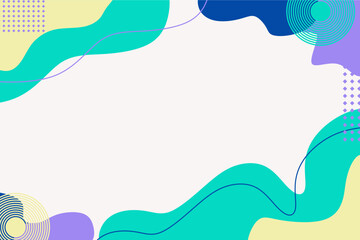 Wall Mural - Abstract geometric background template with colorful wave shapes.