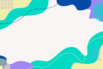 Wall Mural - Abstract geometric background template with colorful wave shapes.