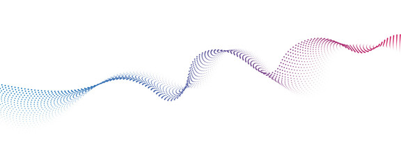 Poster - Flowing Dot Wave halftone gradient pattern on transparent background	
