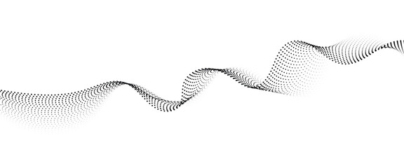 Poster - Flowing Dot Wave halftone gradient pattern on transparent background	
