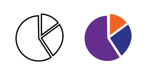 Poster - pie chart icon. statistical pie chart for web, app, presentation png and vector illustration on transparent background