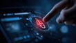 © ryandi - Hand touching a digital dashboard warning