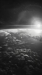Wall Mural - glimpse of the earth as seen from space, with distant stars and celestial bodies in the background.