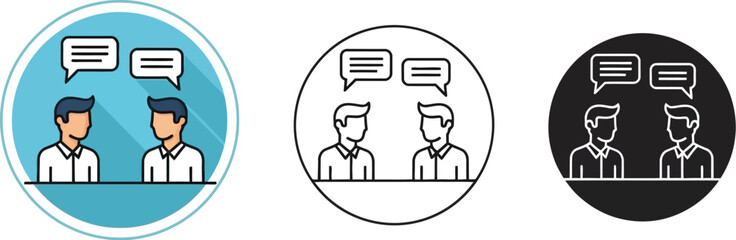 Poster - Business communication collaboration teamwork discussion partnership icon vector design