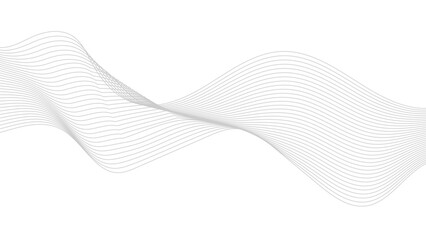 Poster - Abstract black lines wave curve motion on white background. Abstract gray line with white background.