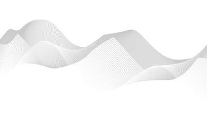 Poster - Abstract black lines wave curve motion on white background. Wavy line horizontal divider outline minimalist background.