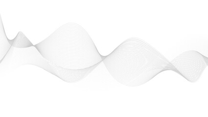 Poster - Abstract black lines wave curve motion on white background. Wavy line horizontal divider outline minimalist background.