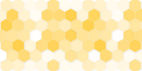 Poster - Honeycomb pattern with hexagon mesh. Texture bee comb grid. Honeycomb texture. Honey wallpaper. Hex structure. Mosaic wall. 