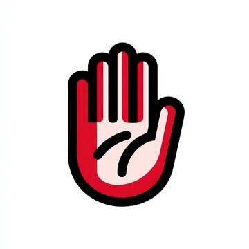 No hand sign vector illustration on a white background, Isolated graphic element for a banner, web page template, or the title of 