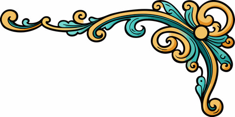 Poster - Vintage Swirl Corner Design for Invitations