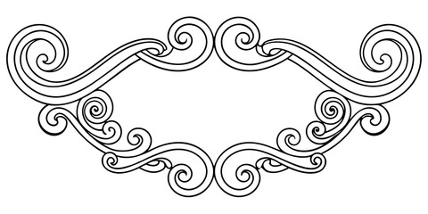 Poster - Classic Corner Flourish in Baroque Style 