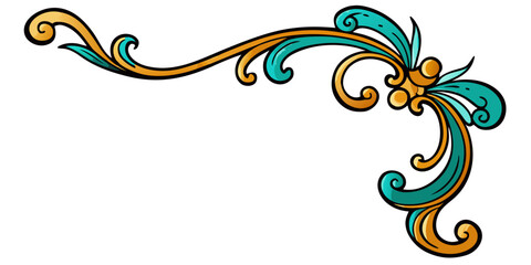 Poster - Vintage Swirl Corner Design for Invitations