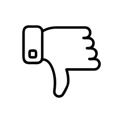 Poster - Iconic representation of a thumbs down gesture indicating disapproval or disagreement in simple outline style