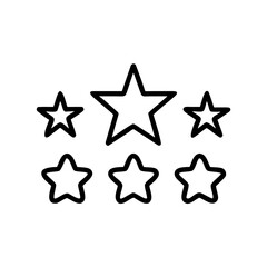 Poster - Outline illustration showing six stars of varying sizes arranged in two rows on a white background