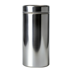 Wall Mural - Shiny metal cylinder isolated on transparent background