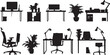 © SilhouetteStore - Office Desk Silhouettes: Modern Workspaces and Interior Design Elements