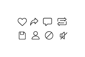 Poster - Minimalist Iconography Set for User Interface Design a Collection of Essential Symbols for Modern Digital Platforms and Applications