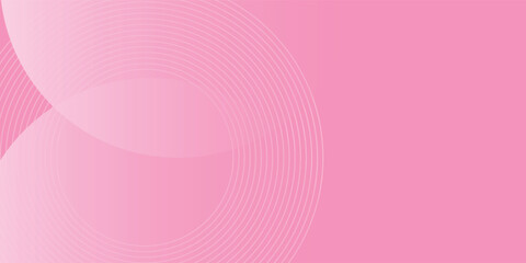 Wall Mural - minimalist banner background pastel pink and white gradations. circle effect style geometric