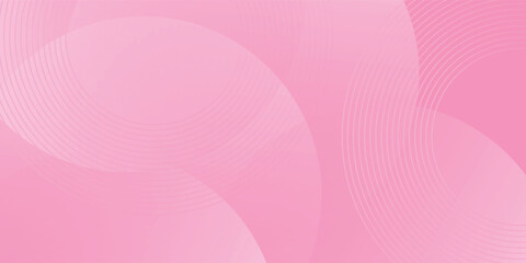 Wall Mural - minimalist banner background pastel pink and white gradations. circle effect style geometric