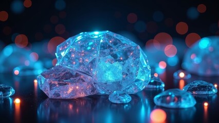 Wall Mural - Blue Crystal Art Image