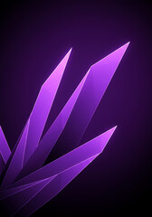Wall Mural - striking abstract art featuring illuminated purple geometric spires against a dark backdrop.