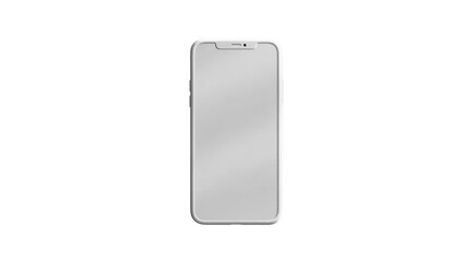 Modern, light-gray smartphone in protective case.  Blank screen