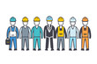© Akter - Diverse group of construction workers and professionals standing together