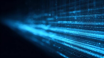 Poster - 
Blue digital background with data technology, code, and information in a dark blue color. Abstract futuristic banner for the presentation of technological products or as wallpaper.